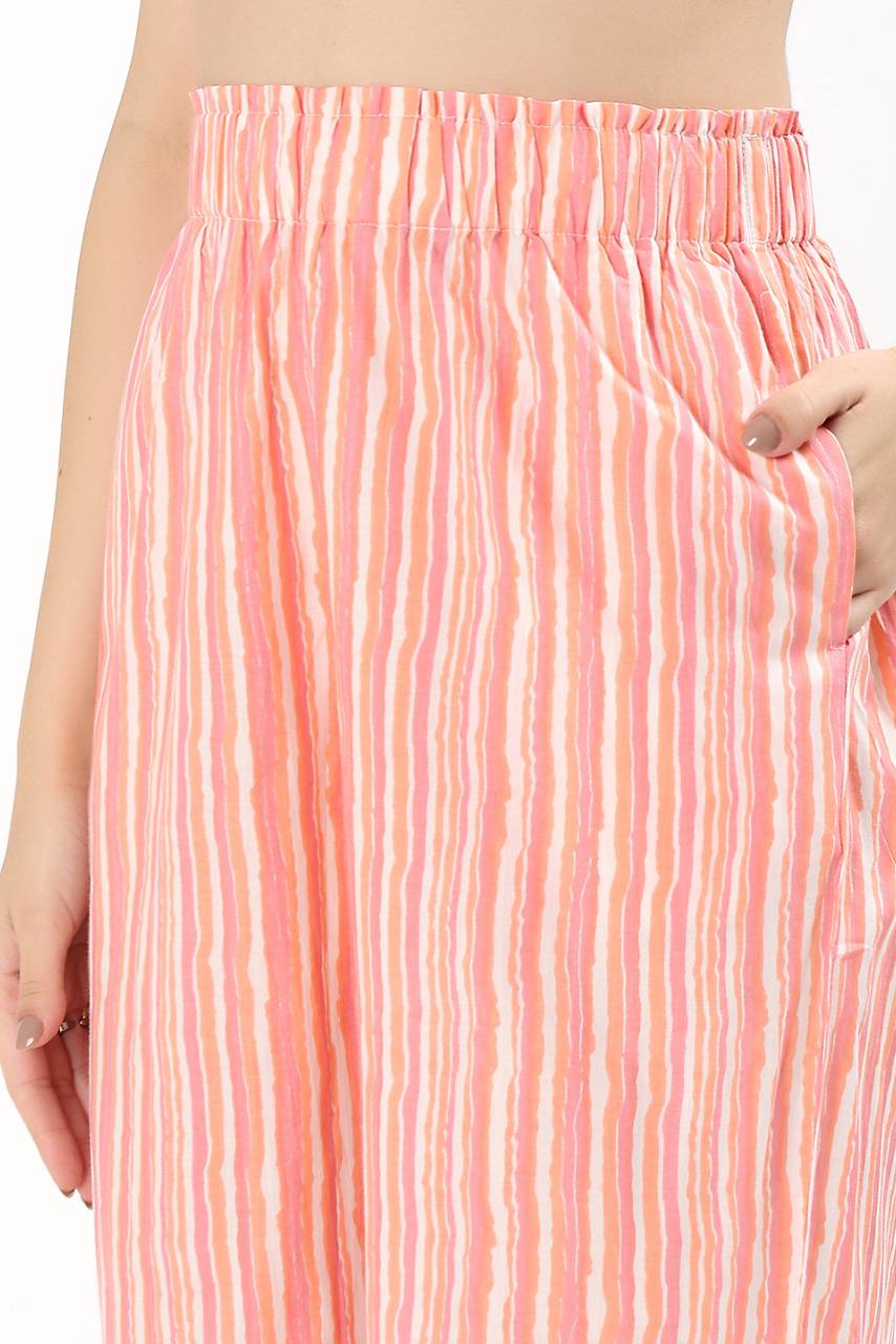 Dharma Relaxed Pant - Peach Stripe - Hi Handmade