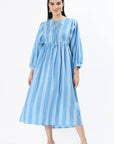 Dia Midi Dress - Blue - Hi Handmade