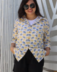 Gender Neutral Cotton Shirt - Elephant Print - Hi Handmade
