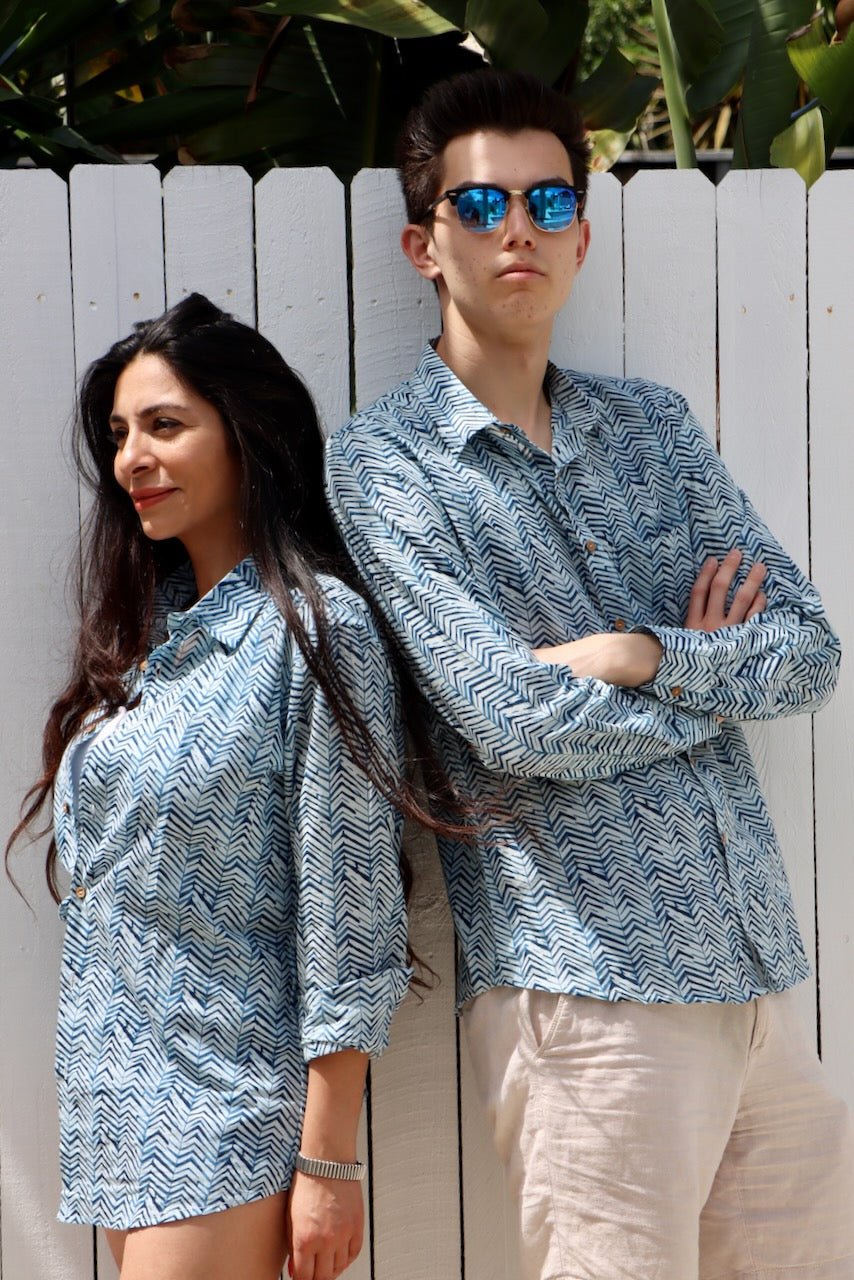 Gender Neutral Print Shirt - Cronulla Waves - Hi Handmade