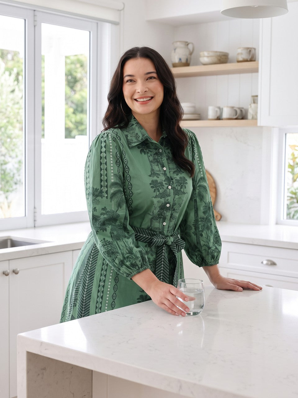 Sia Shirt Dress - Fern Bay