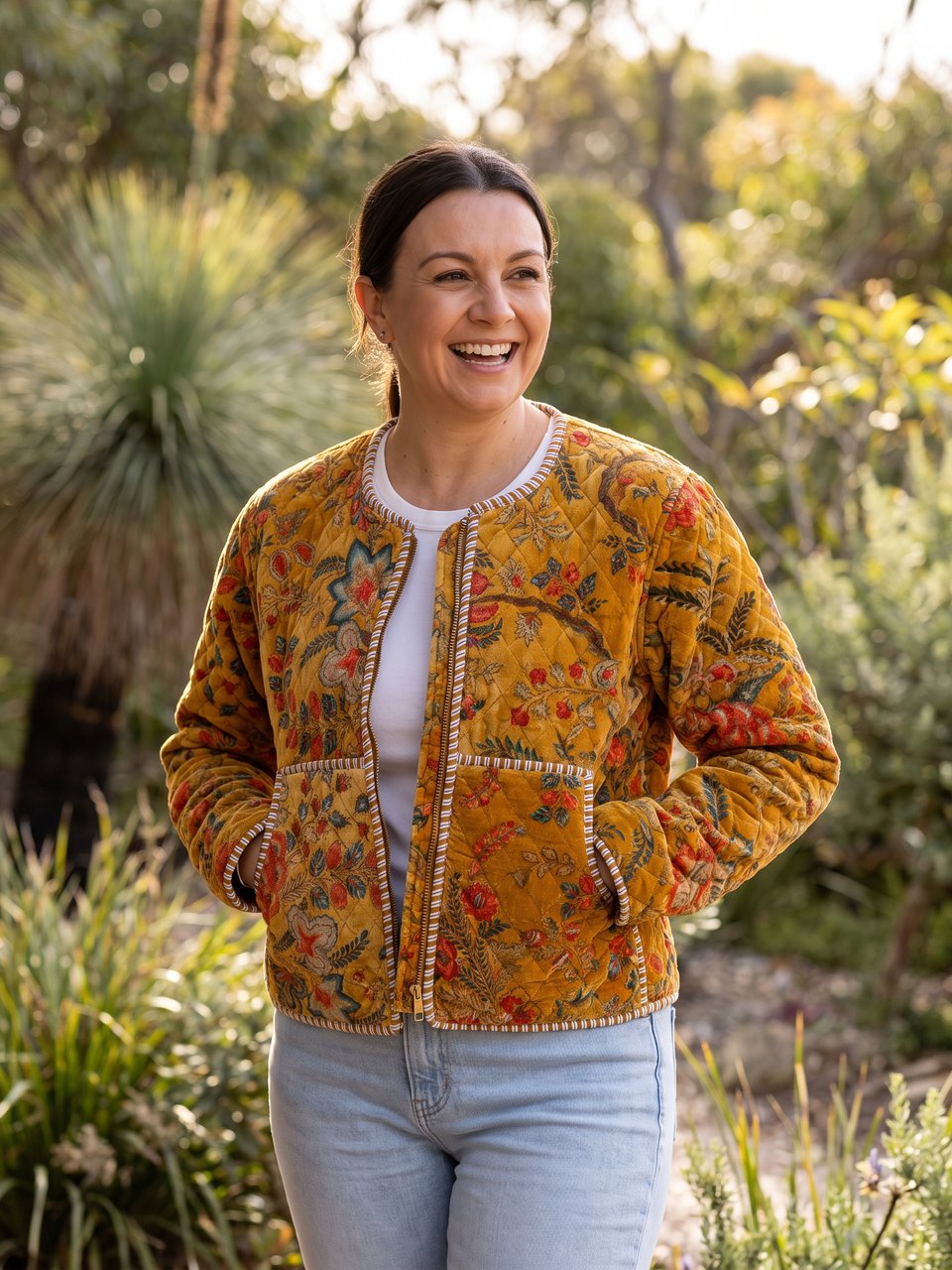 Cara Velvet Jacket - Mustard