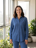 Mum-life Cotton Shirt - Ocean
