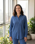 Mum-life Cotton Shirt - Ocean