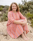 Sara Cotton Shirt Dress - Peach