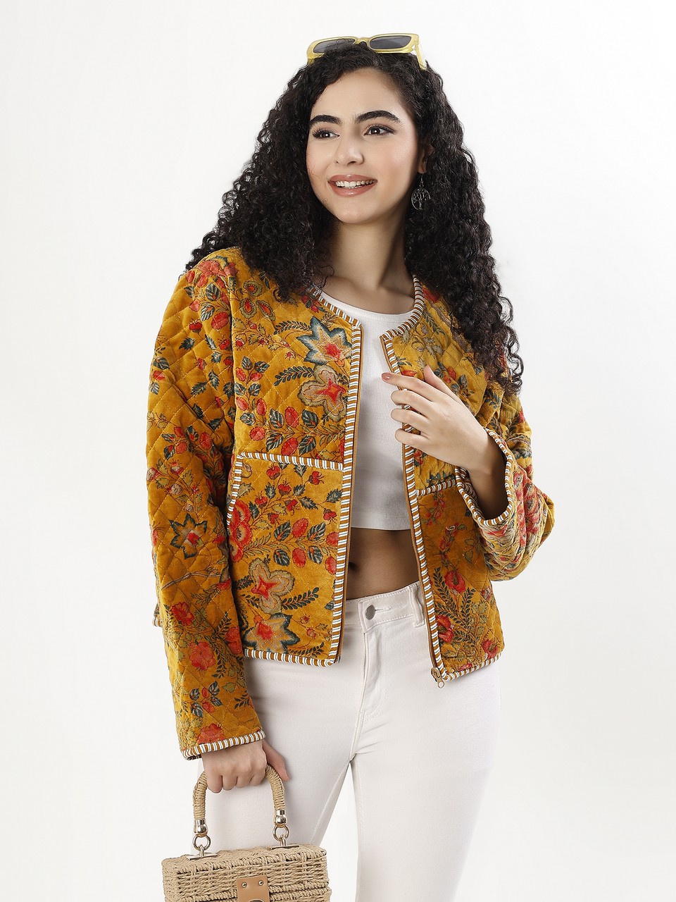 Cara Velvet Jacket - Mustard