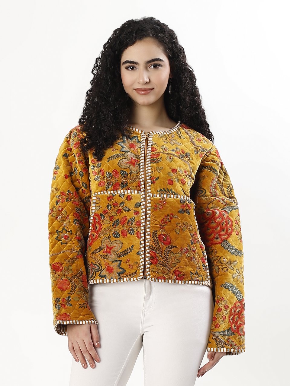 Cara Velvet Jacket - Mustard