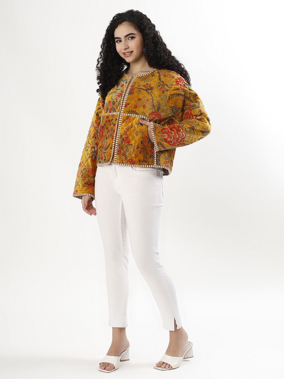 Cara Velvet Jacket - Mustard
