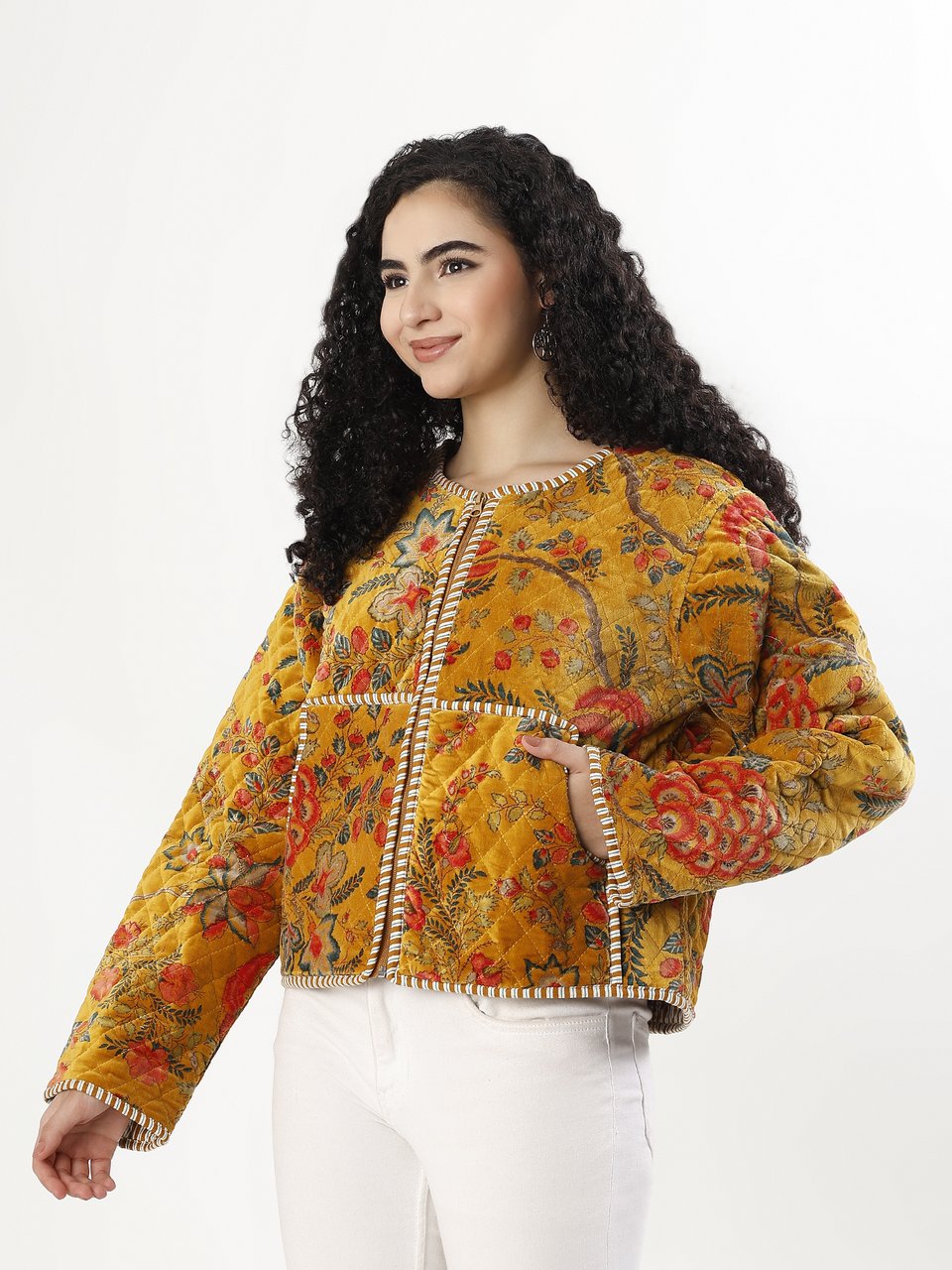 Cara Velvet Jacket - Mustard