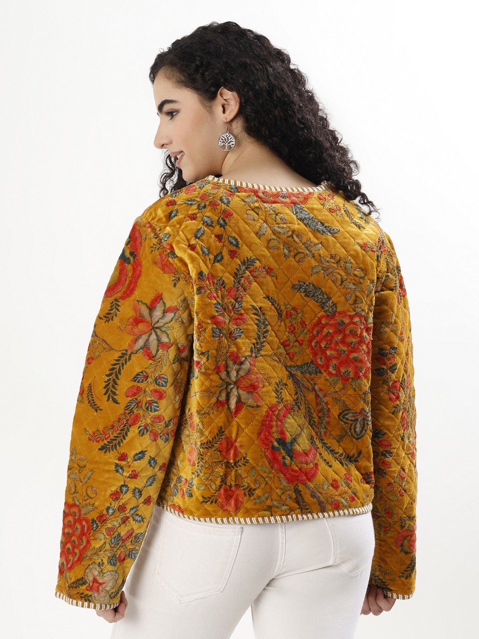 Cara Velvet Jacket - Mustard