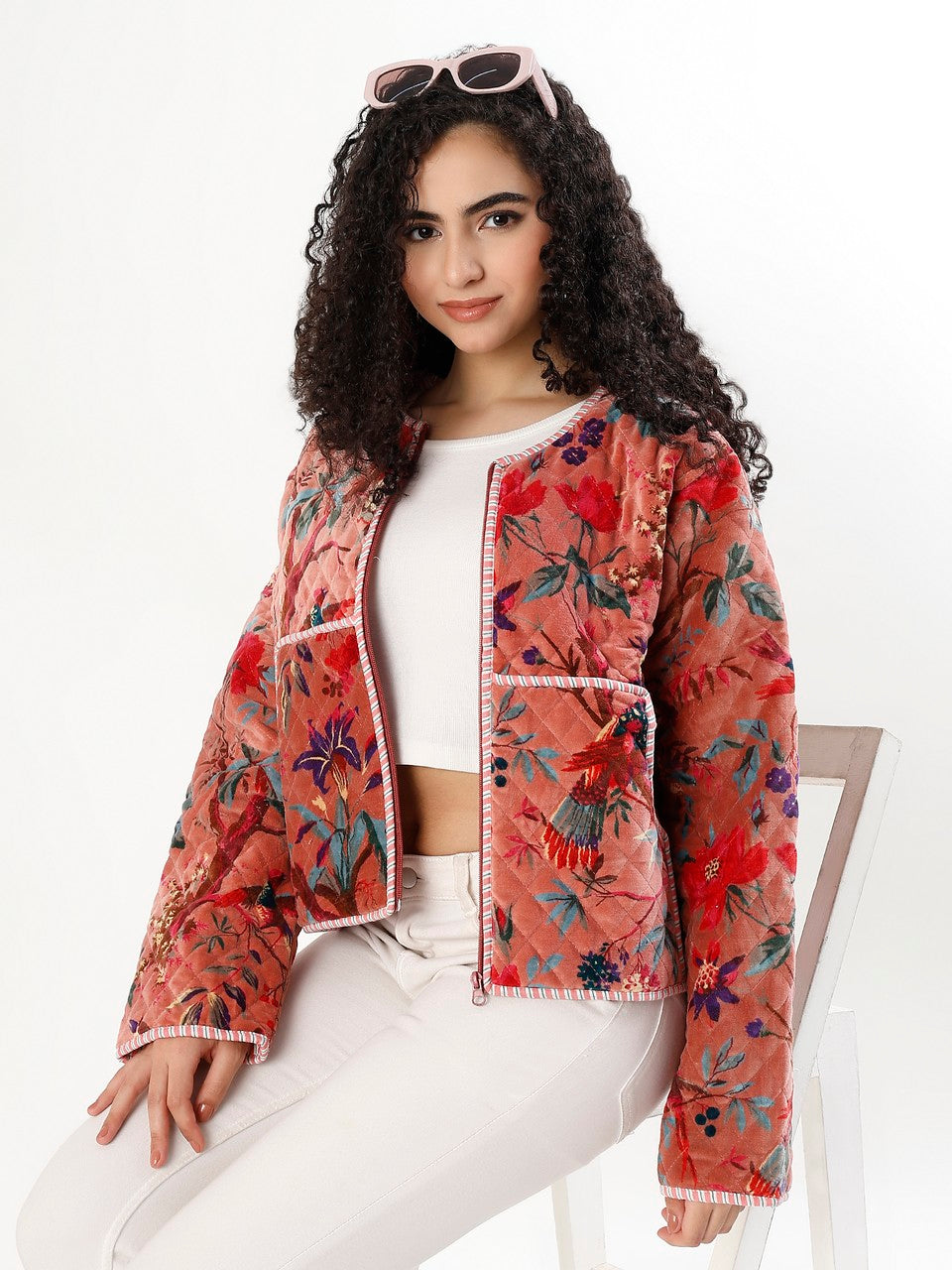 Cara Velvet Jacket - Blush