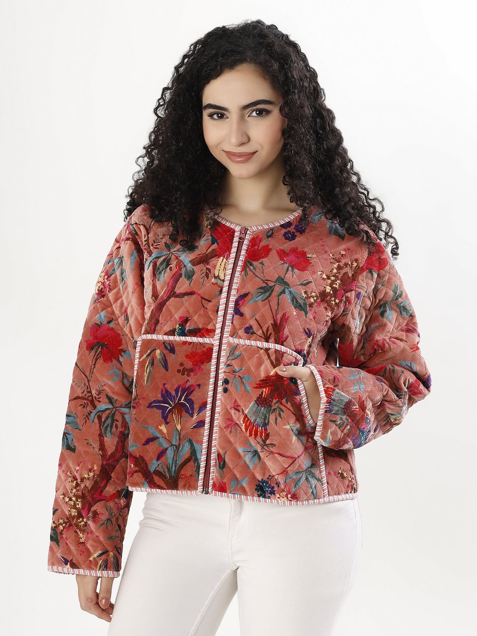 Cara Velvet Jacket - Blush
