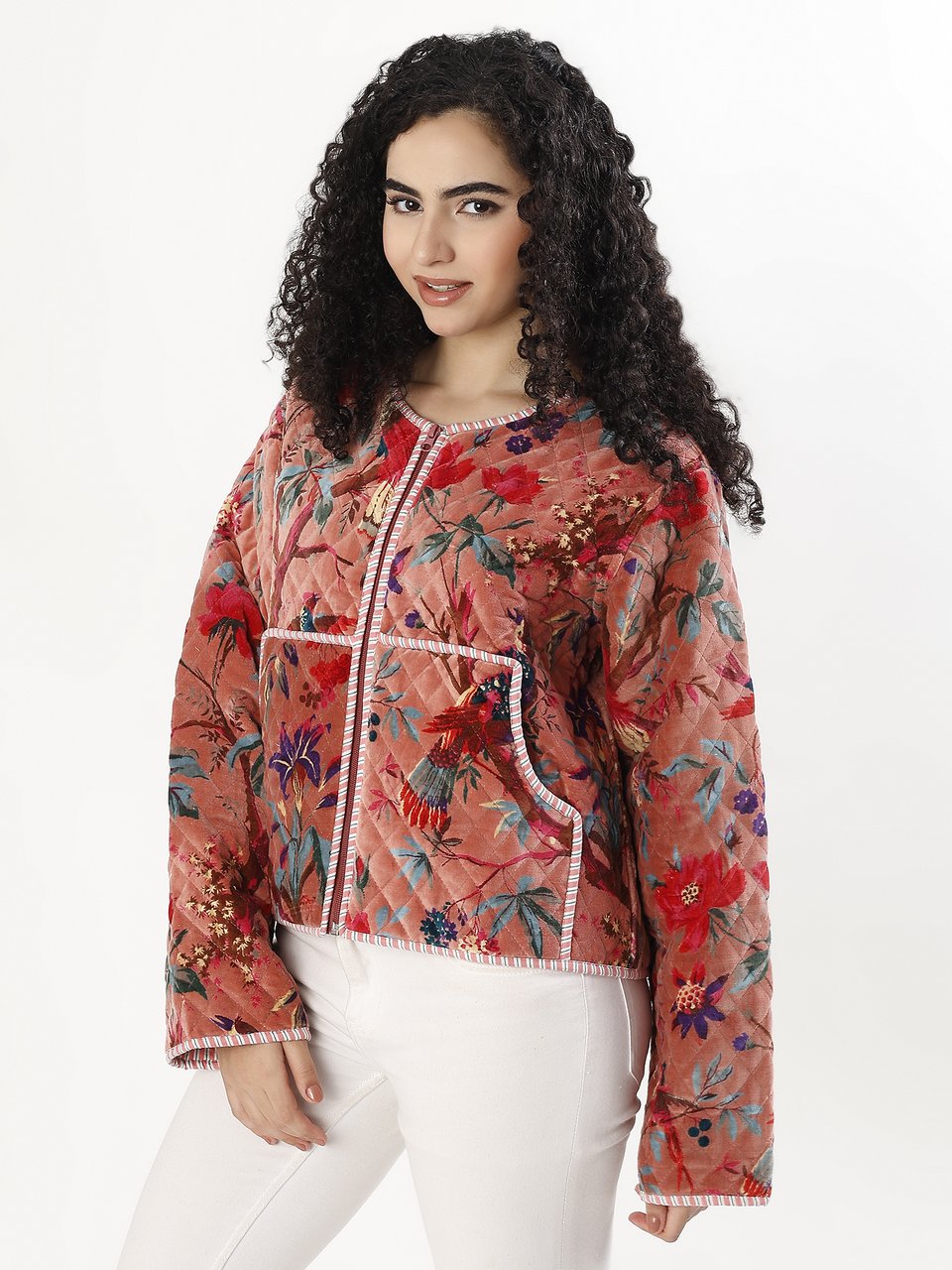 Cara Velvet Jacket - Blush