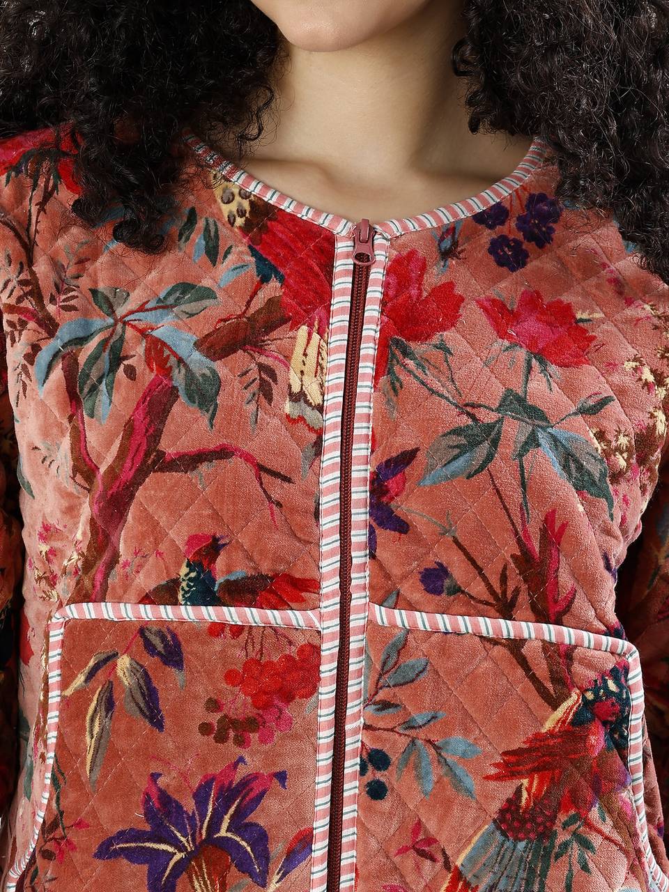 Cara Velvet Jacket - Blush