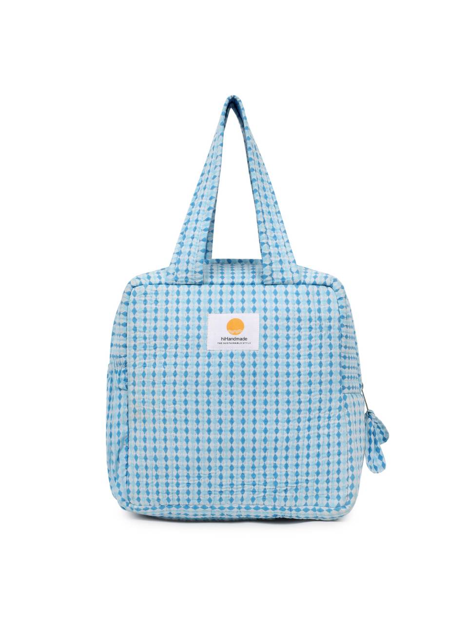 Insulated Lunch Bag - Argyle Ocean - Hi Handmade