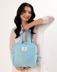 Insulated Lunch Bag - Argyle Ocean - Hi Handmade