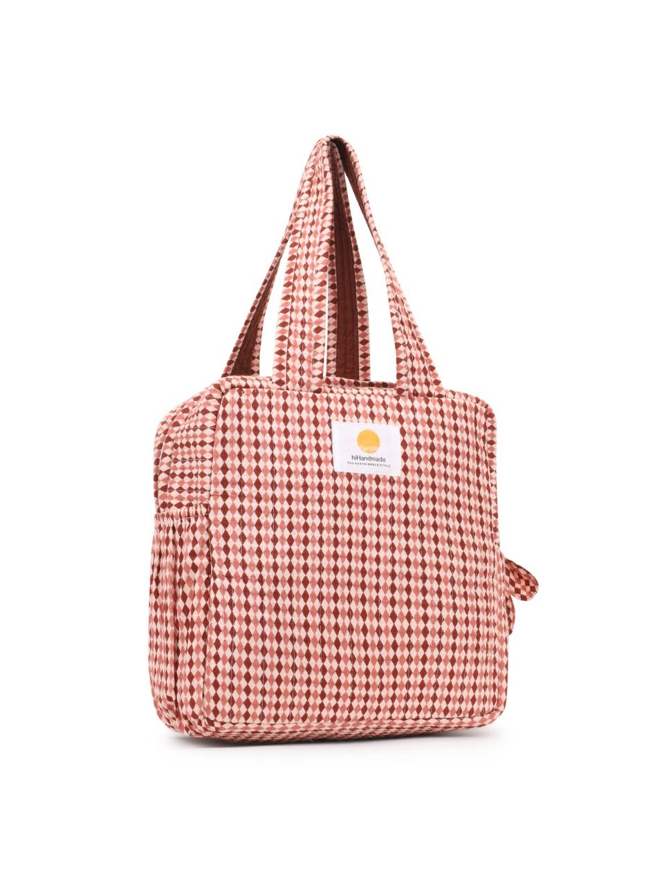 Insulated Lunch Bag - Argyle Sand - Hi Handmade