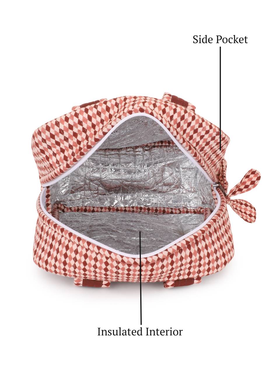 Insulated Lunch Bag - Argyle Sand - Hi Handmade