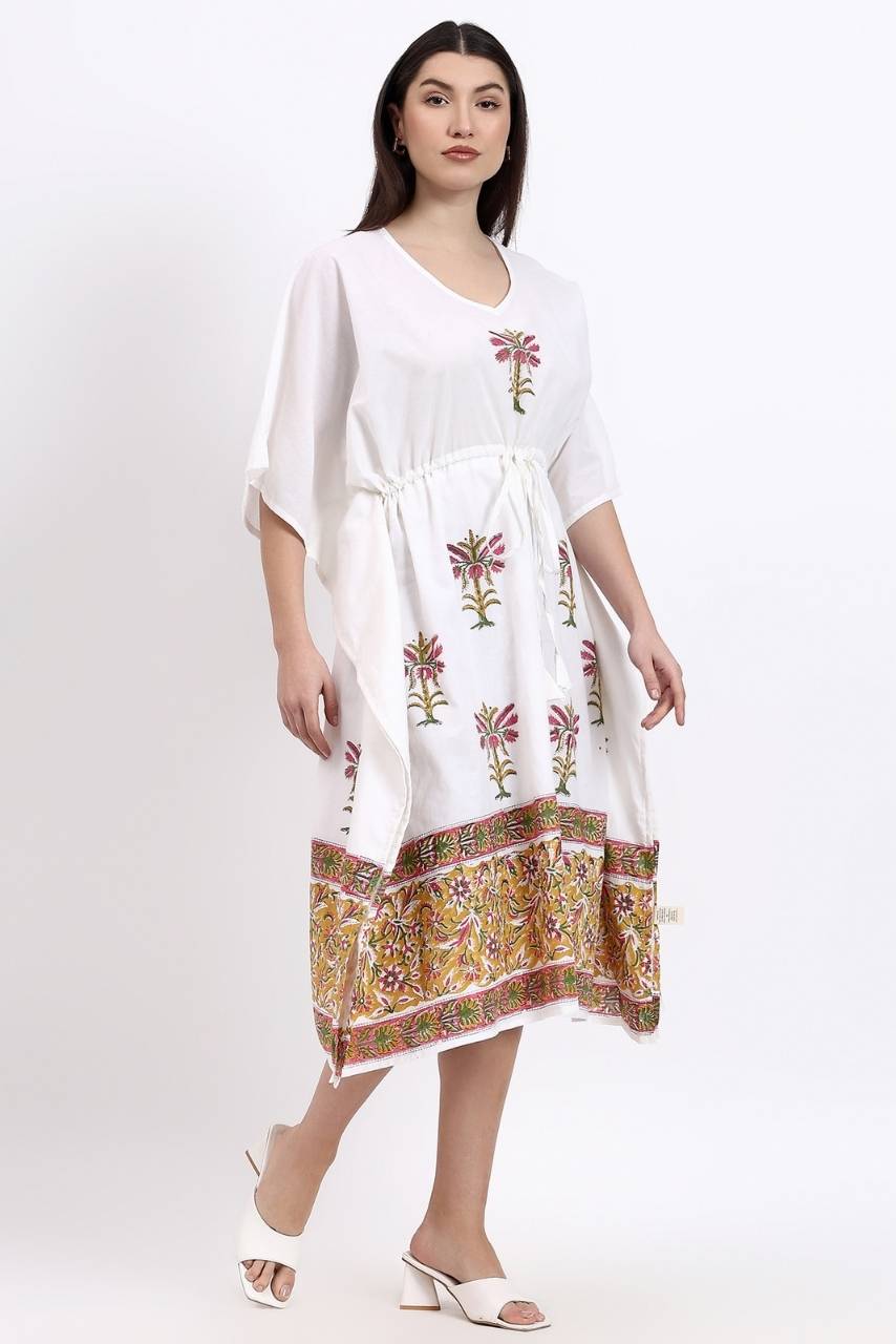 Kaftan Cotton Cover Up - Palm - Hi Handmade