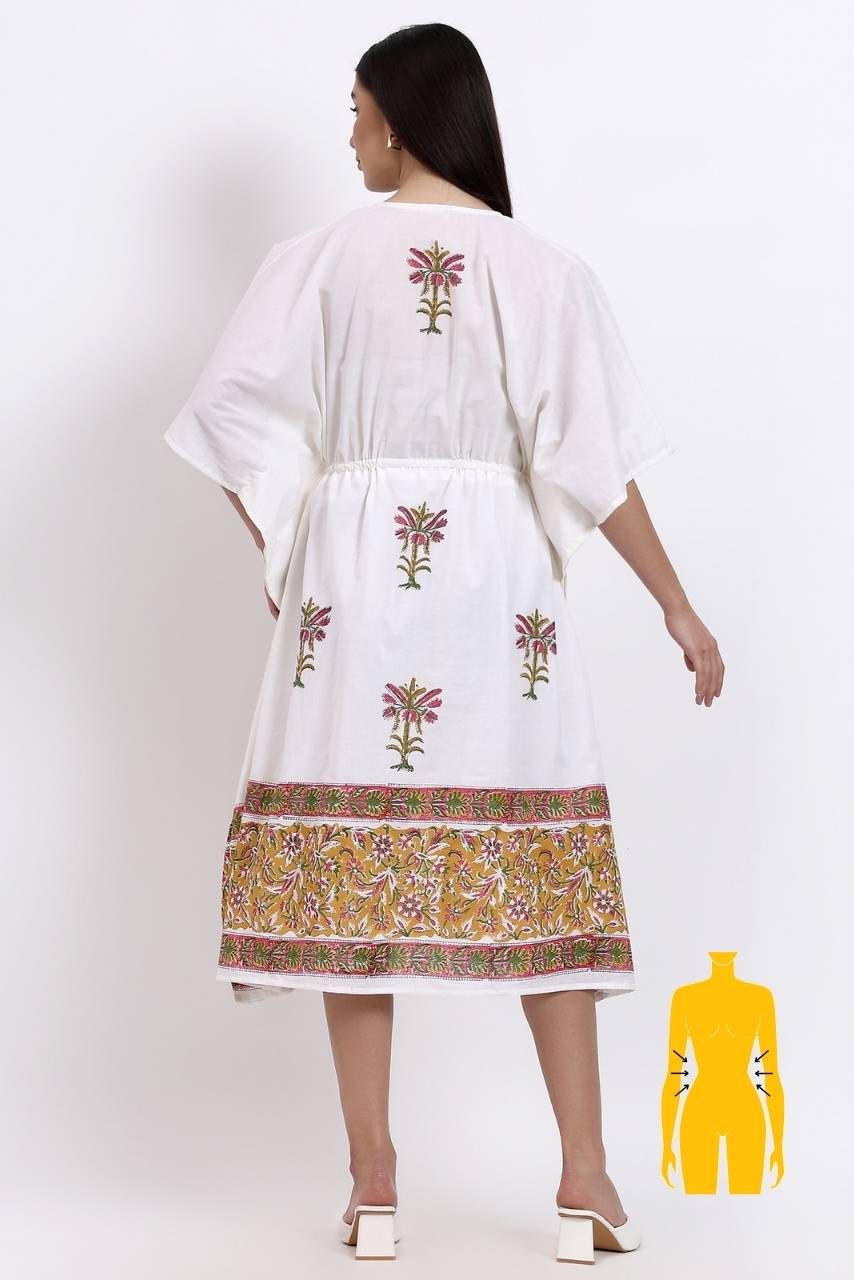 Kaftan Cotton Cover Up - Palm - Hi Handmade