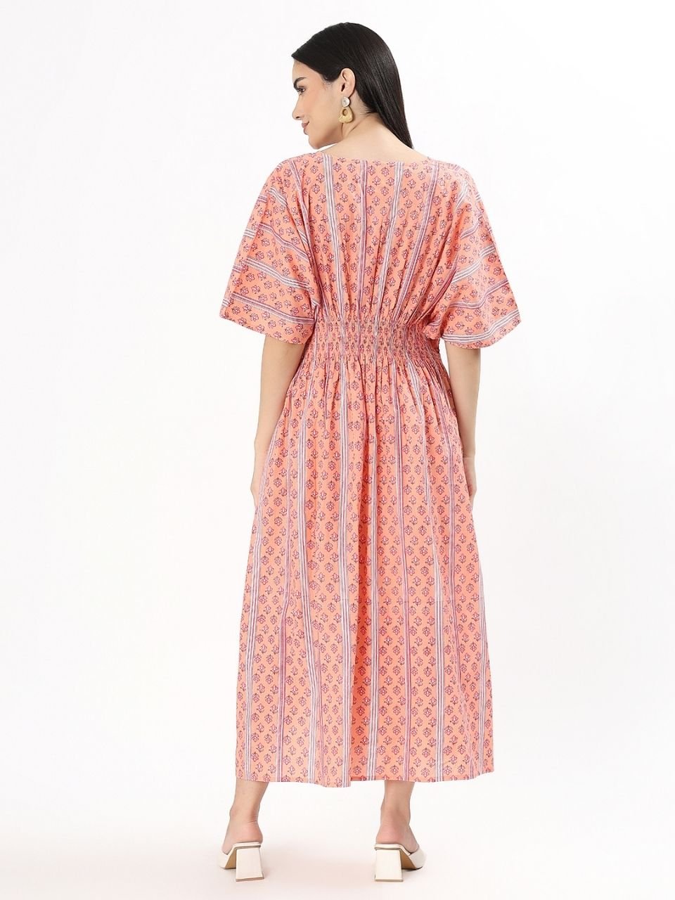 Lia Lounge Dress - Petal Peach - Hi Handmade