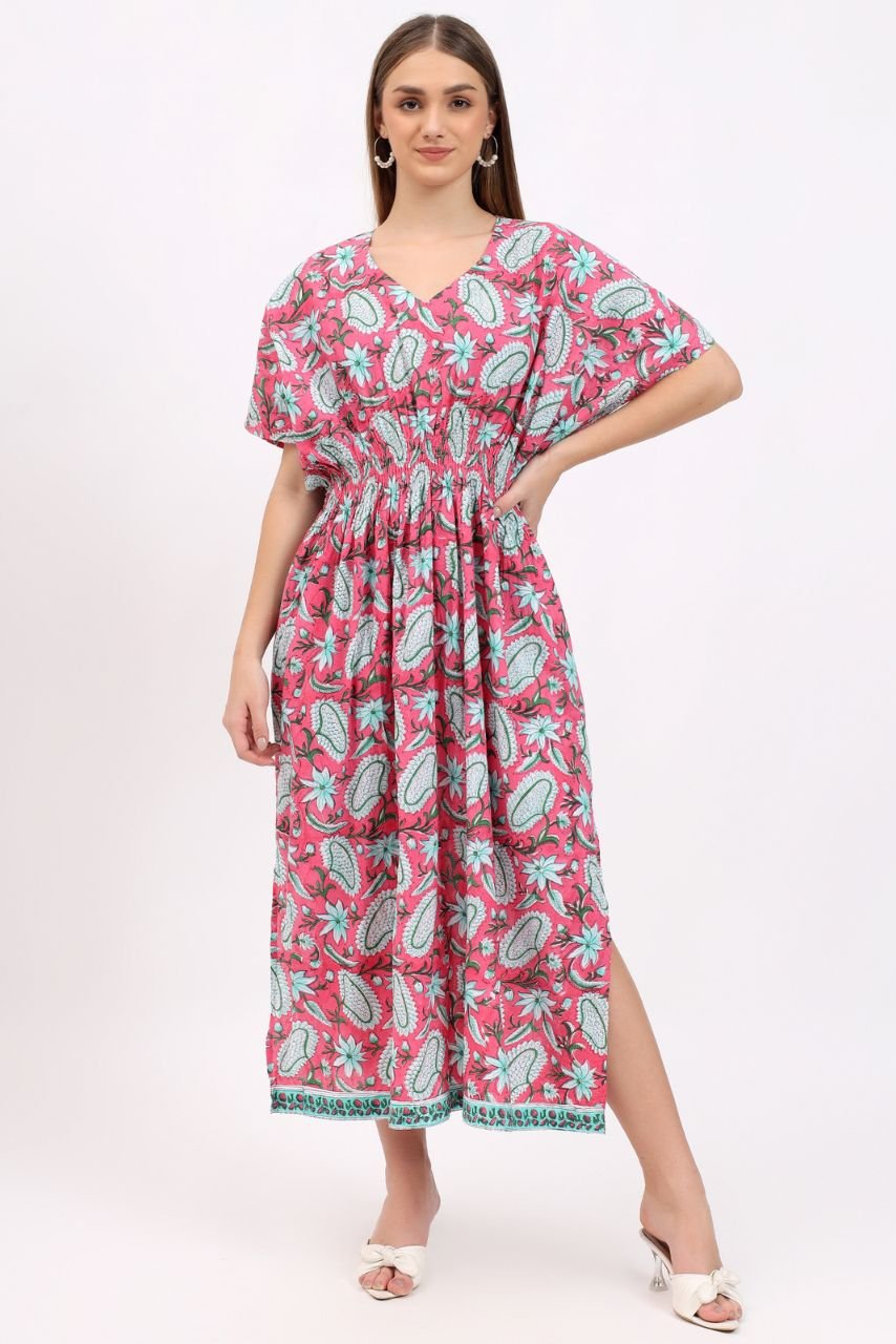 Lounge Dress - Jaipur Pink - Hi Handmade