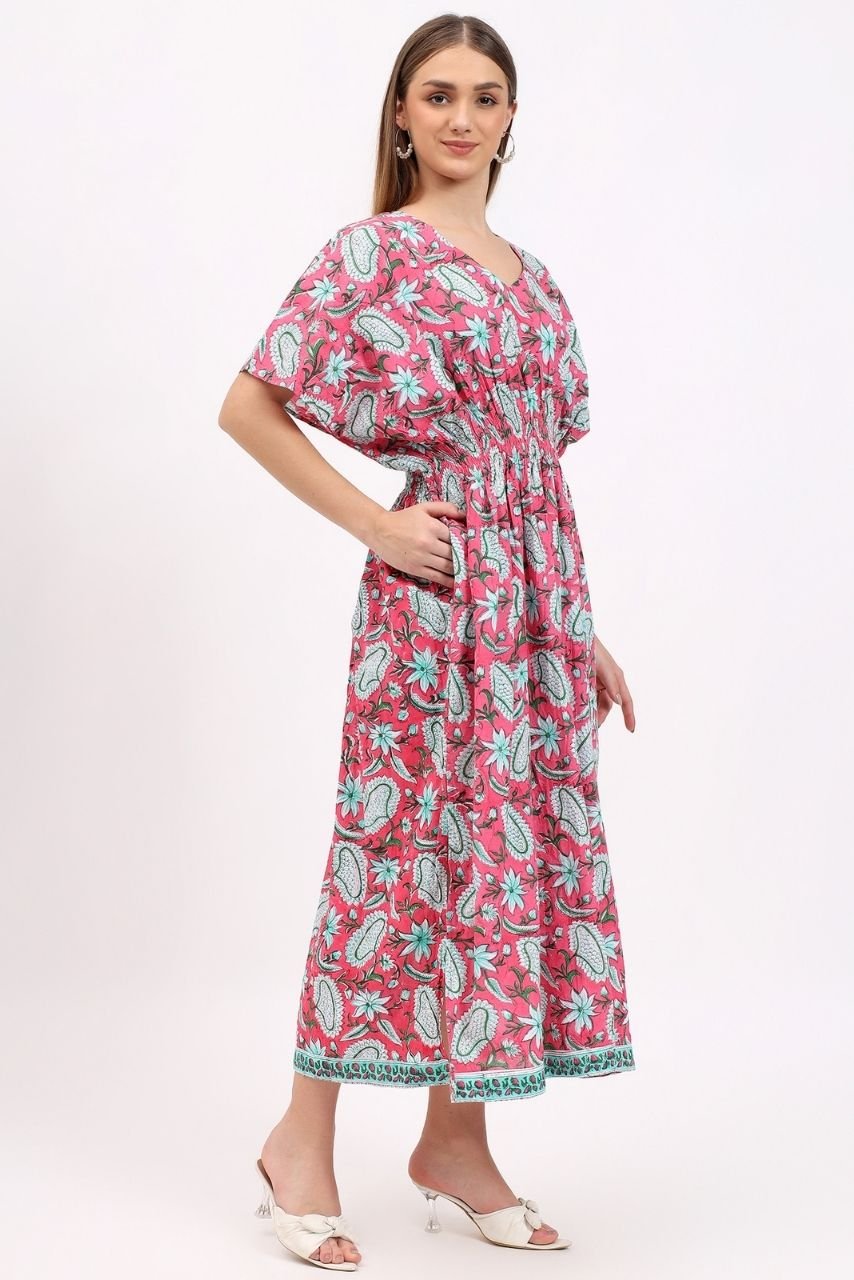 Lounge Dress - Jaipur Pink - Hi Handmade