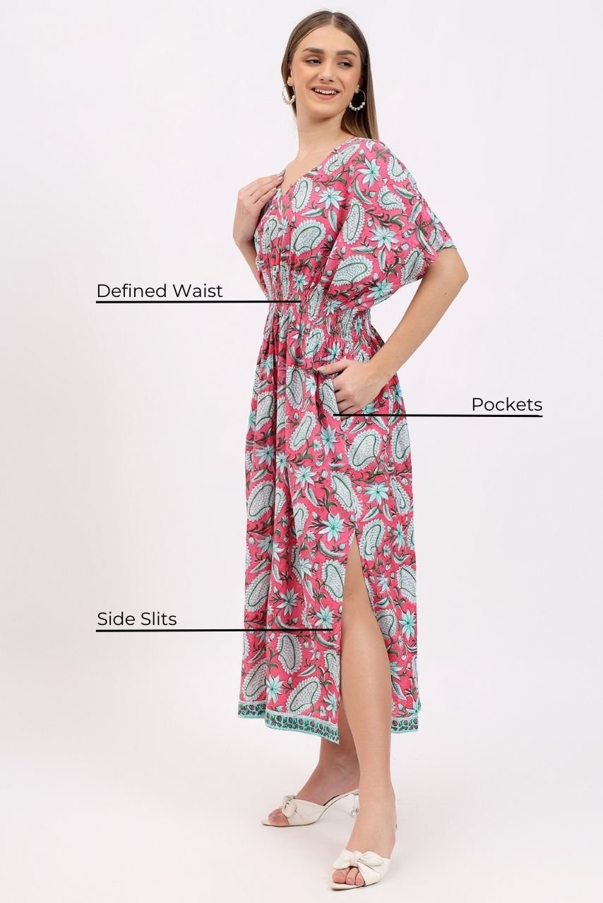 Lounge Dress - Jaipur Pink - Hi Handmade