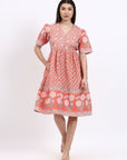 Meera Cotton Dress - Pink - Hi Handmade