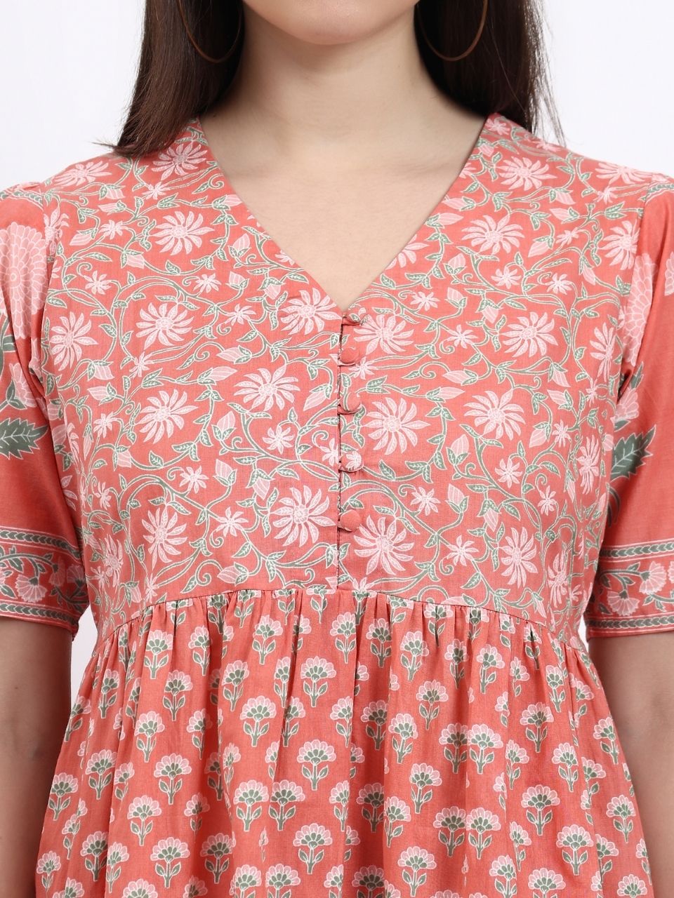 Meera Cotton Dress - Pink - Hi Handmade