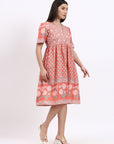 Meera Cotton Dress - Pink - Hi Handmade