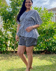 Mono Chevron Co - ord Short Set - Hi Handmade