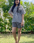 Mono Chevron Co - ord Short Set - Hi Handmade
