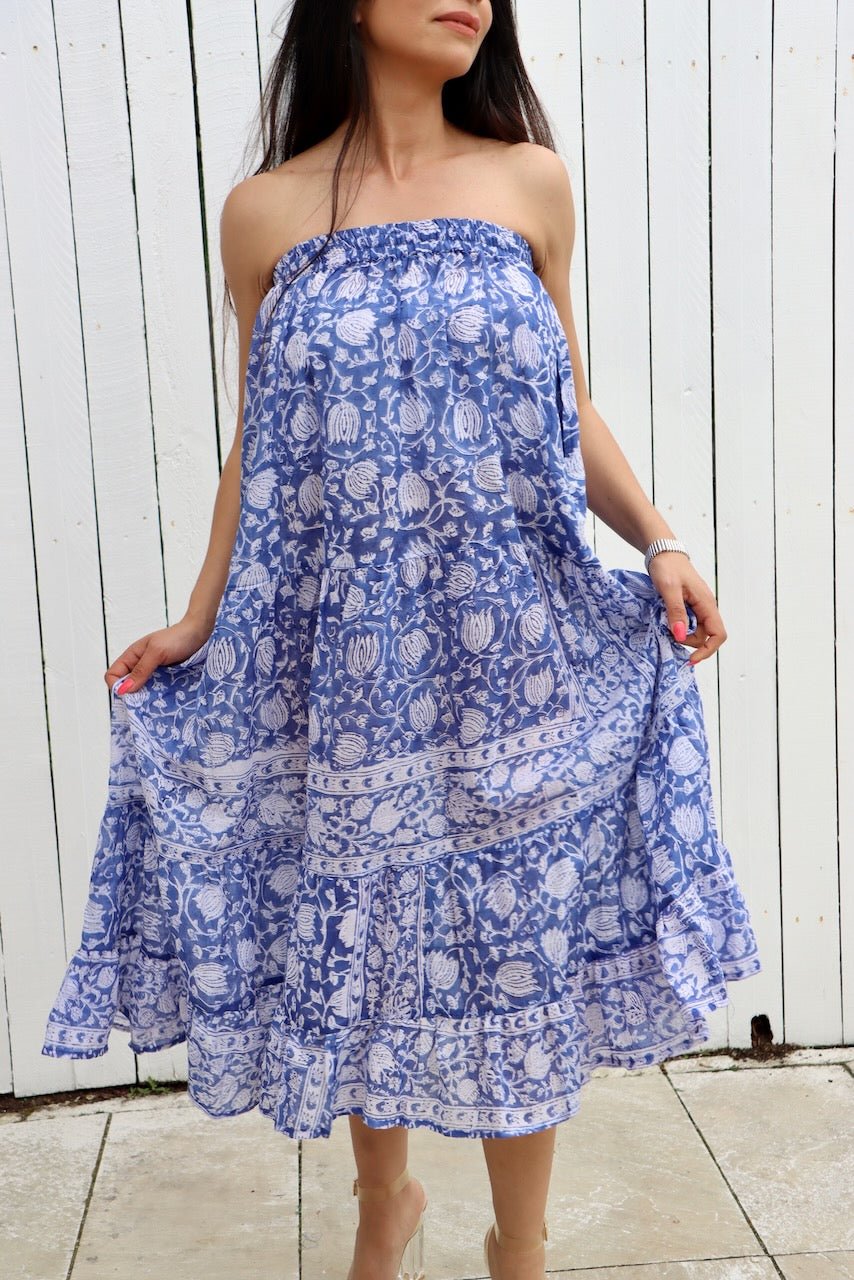 Multiway Maxi Skirt - Ocean Blue - Hi Handmade