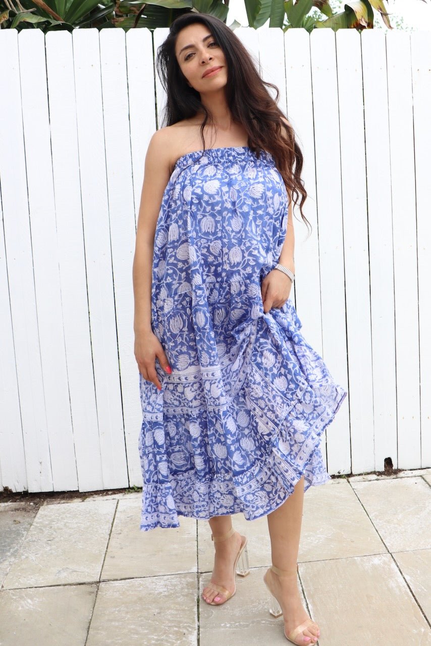 Multiway Maxi Skirt - Ocean Blue - Hi Handmade