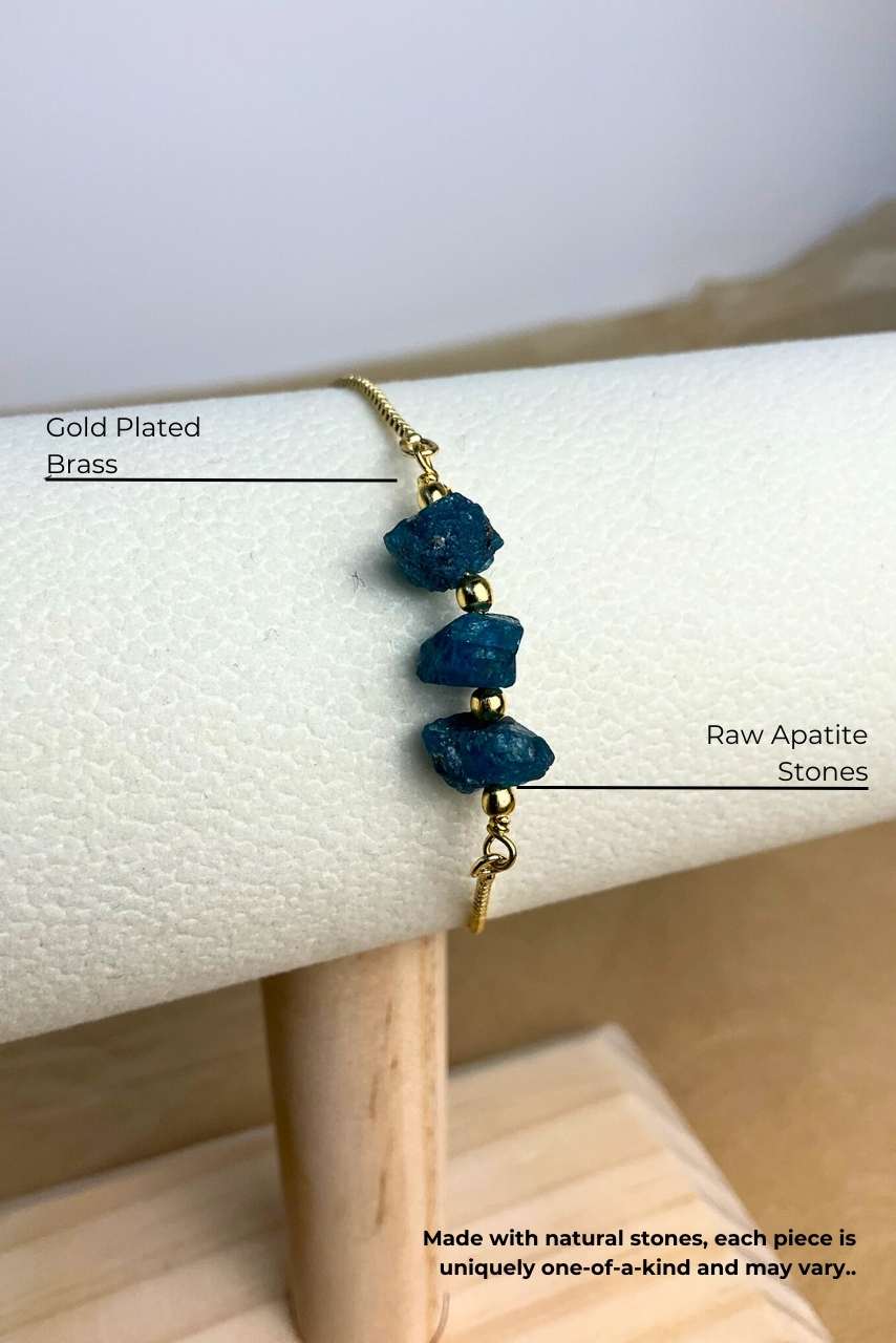 Oceanic Raw Apatite - Bracelet - Hi Handmade
