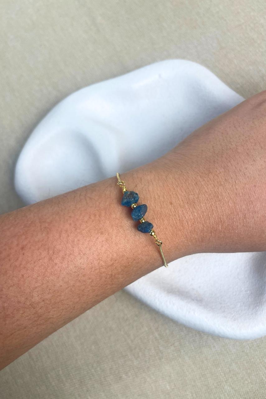 Oceanic Raw Apatite - Bracelet - Hi Handmade