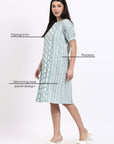 Panel Shift Dress - Green - Hi Handmade