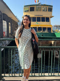 Panel Shift Dress- Green