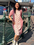 Panel Shift Dress- Pink