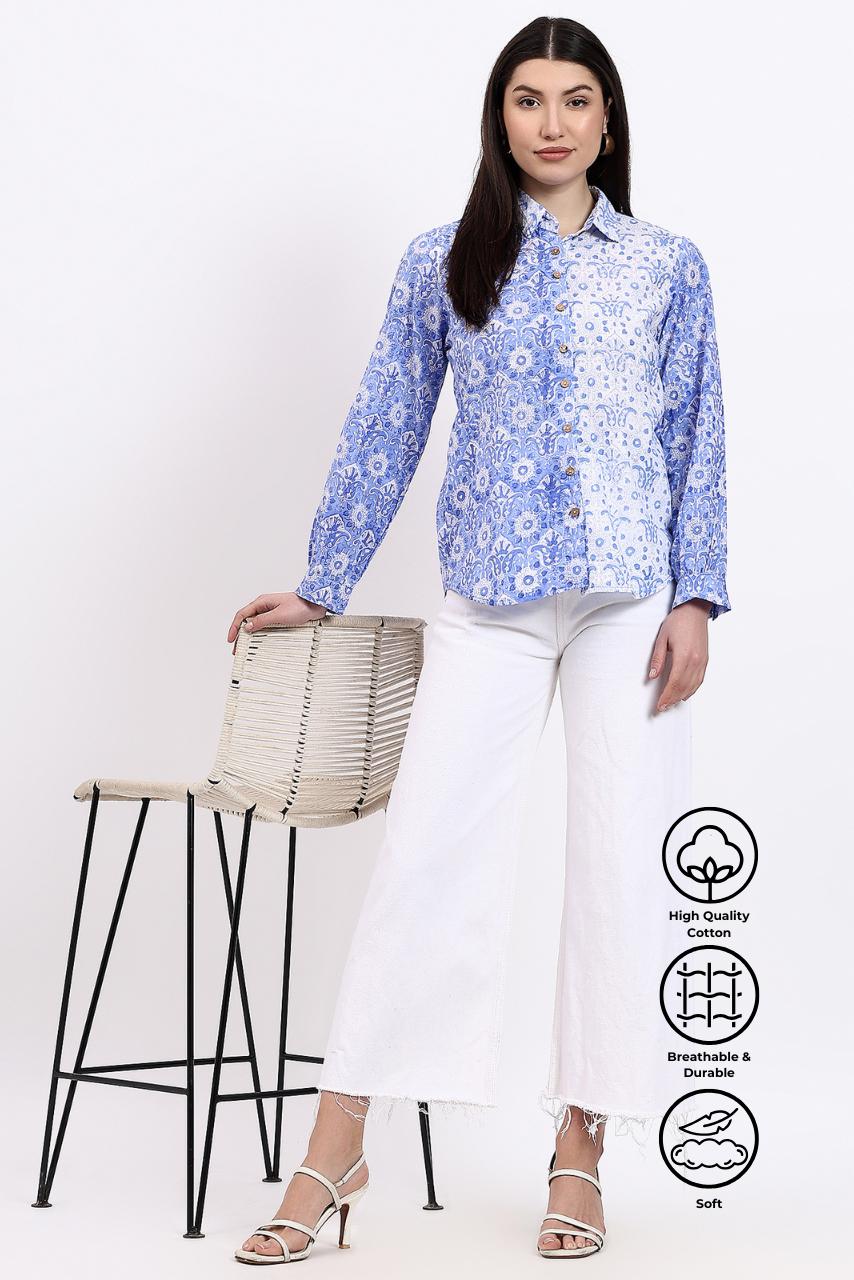 Panel Shirt - Blue - Hi Handmade