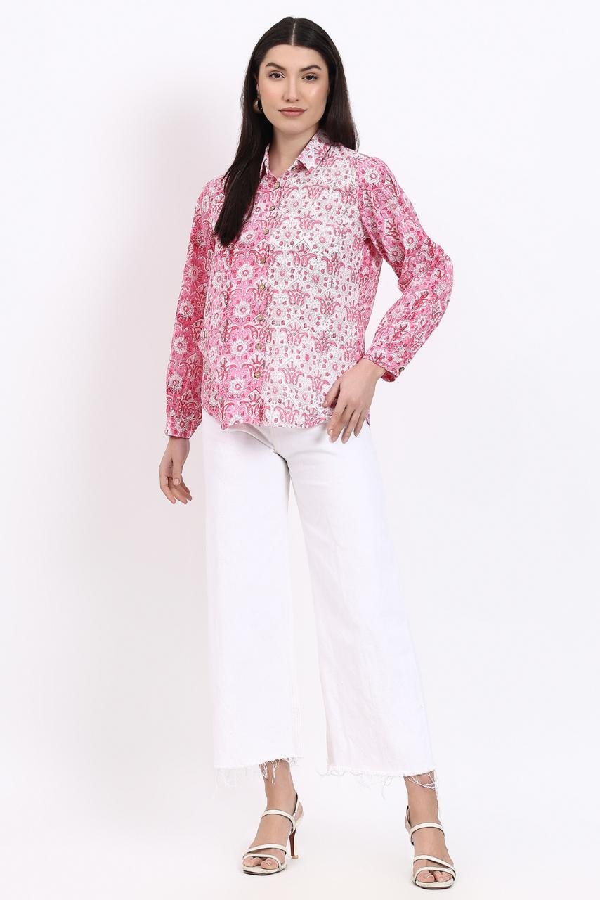 Panel Shirt - Pink - Hi Handmade