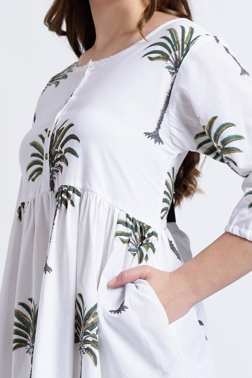 Paro Cotton Midi Dress - Hi Handmade