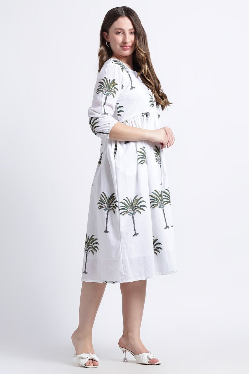 Paro Cotton Midi Dress - Hi Handmade