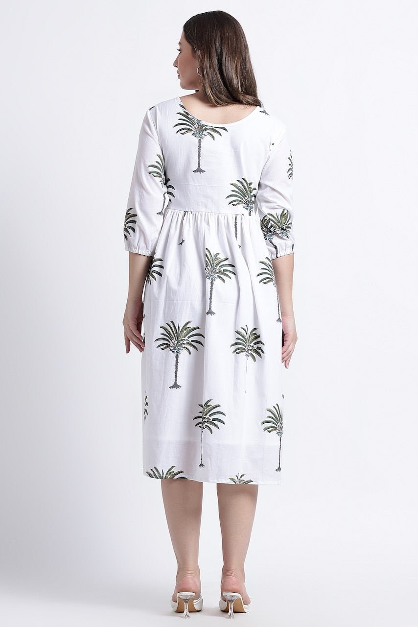 Paro Cotton Midi Dress - Hi Handmade