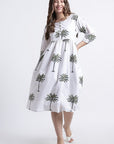 Paro Cotton Midi Dress - Hi Handmade