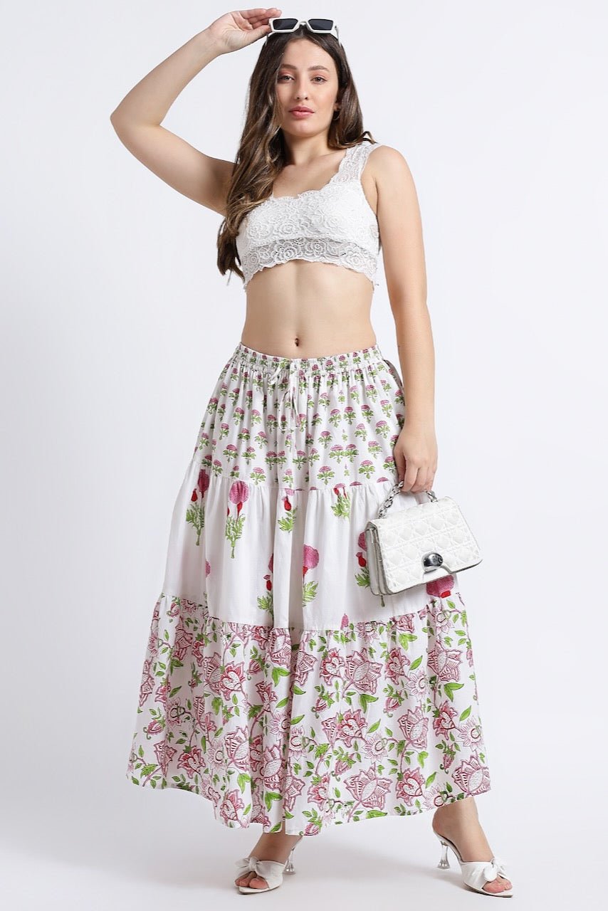 Payal Cotton Maxi Skirt - Hi Handmade