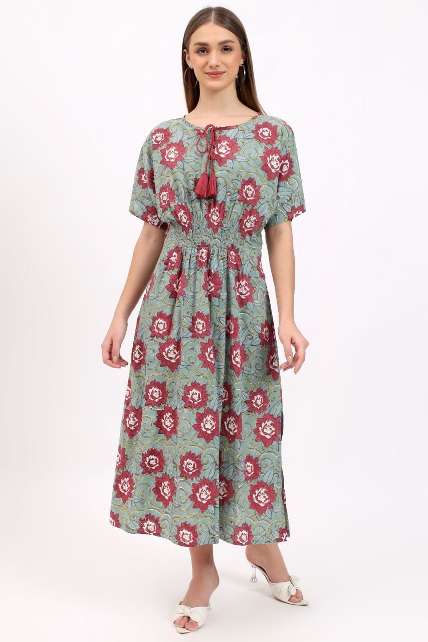 Pia Lounge Dress - Lotus Green - Hi Handmade