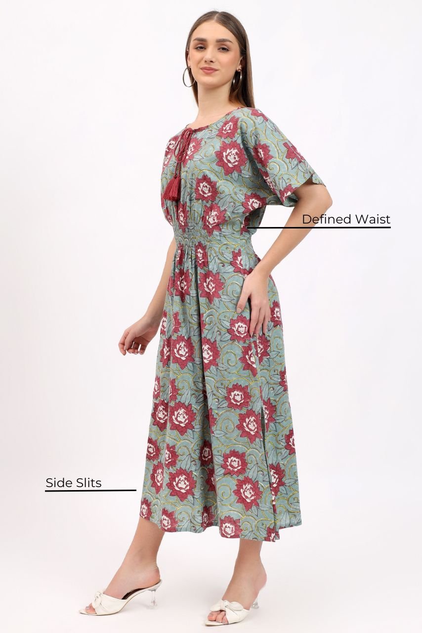 Pia Lounge Dress - Lotus Green - Hi Handmade