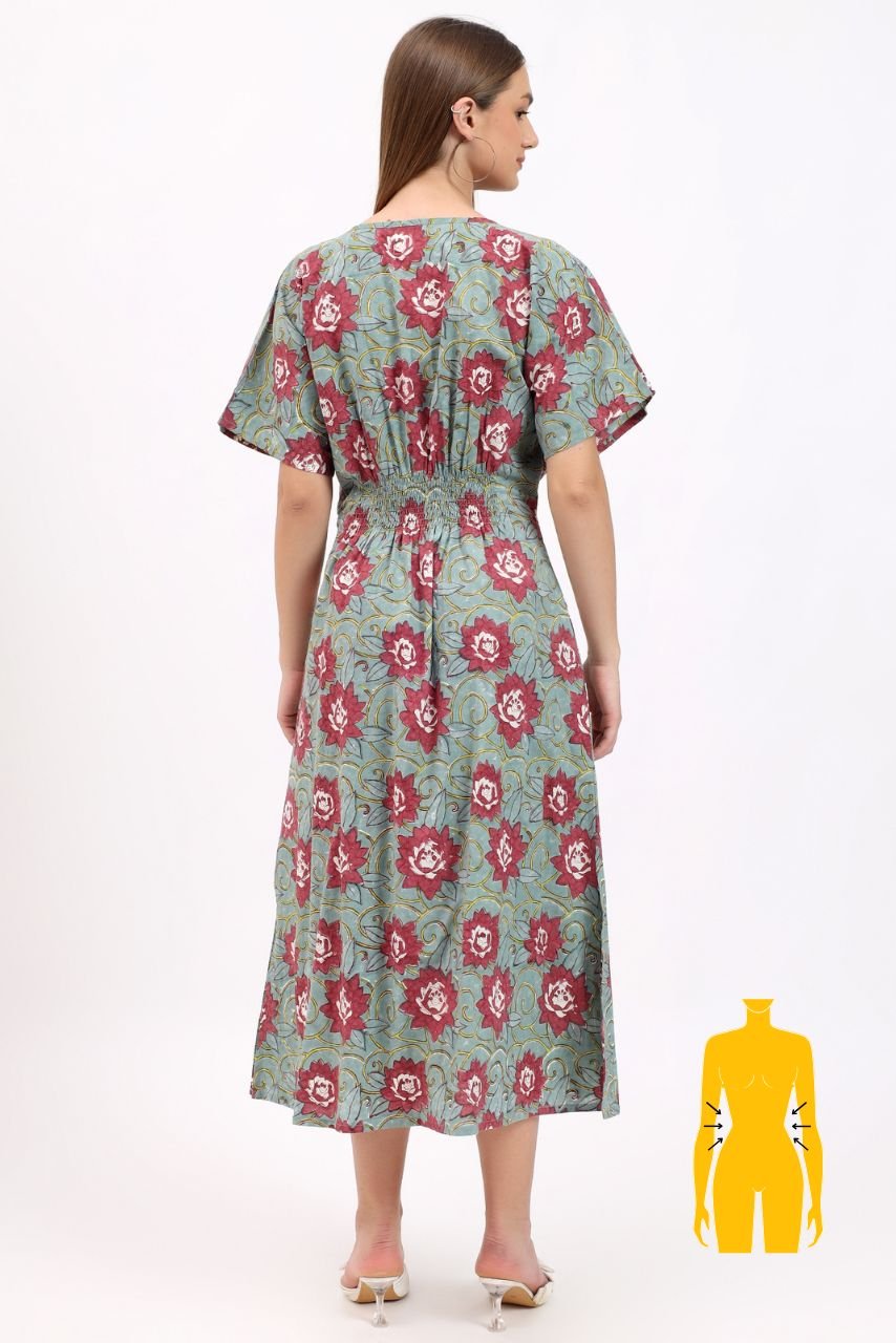 Pia Lounge Dress - Lotus Green - Hi Handmade